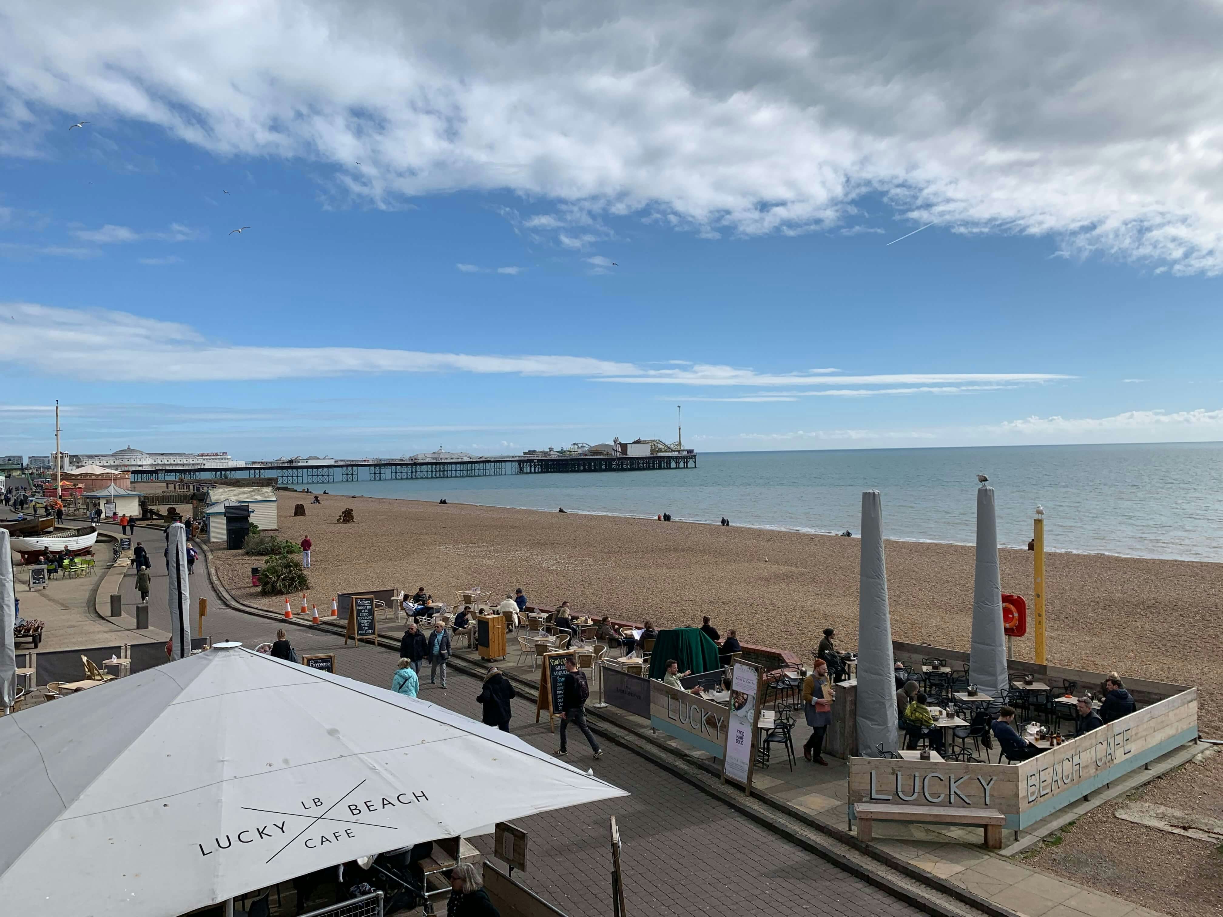 Brighton beach with the pier in the background