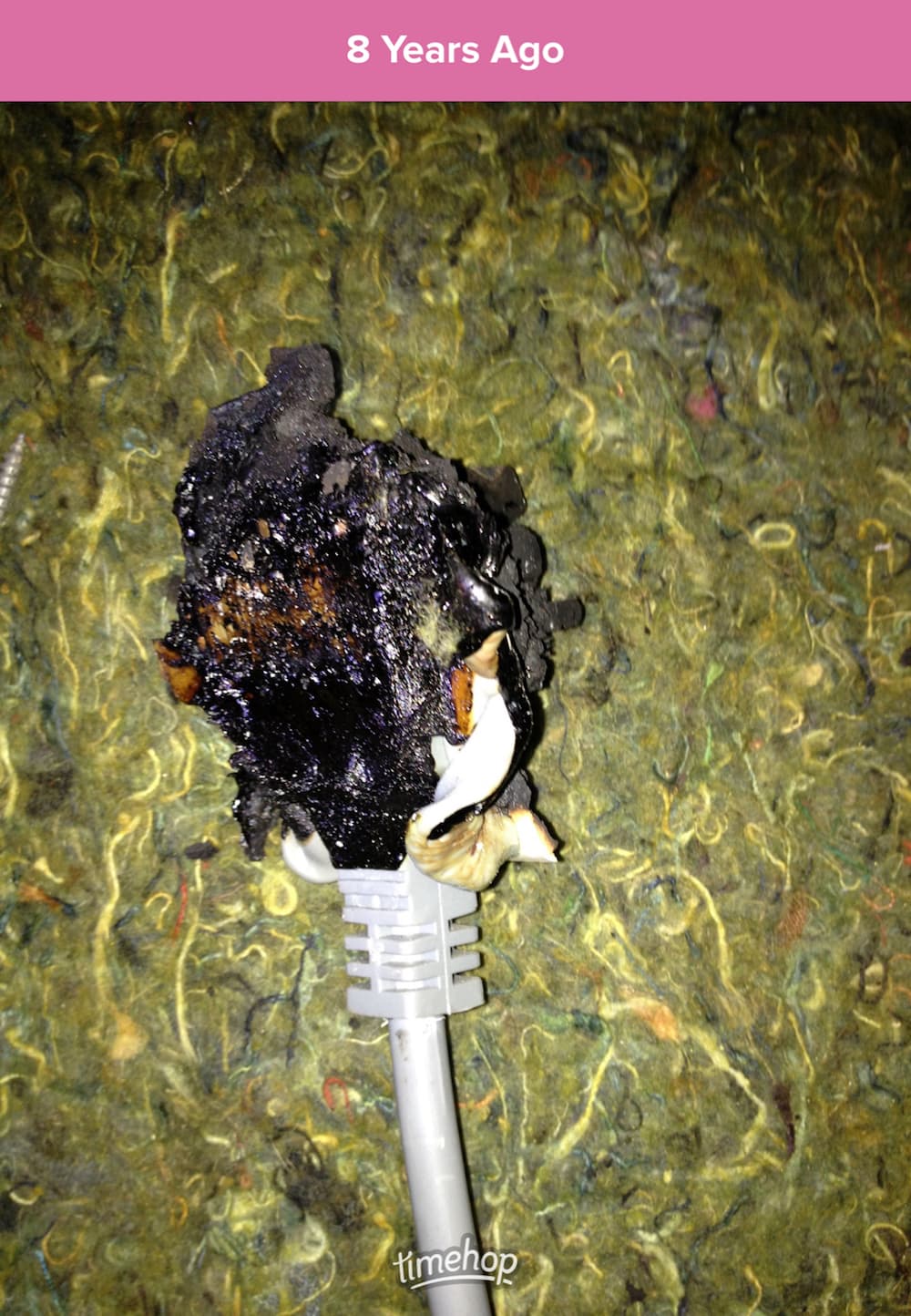 A completely burned out plug